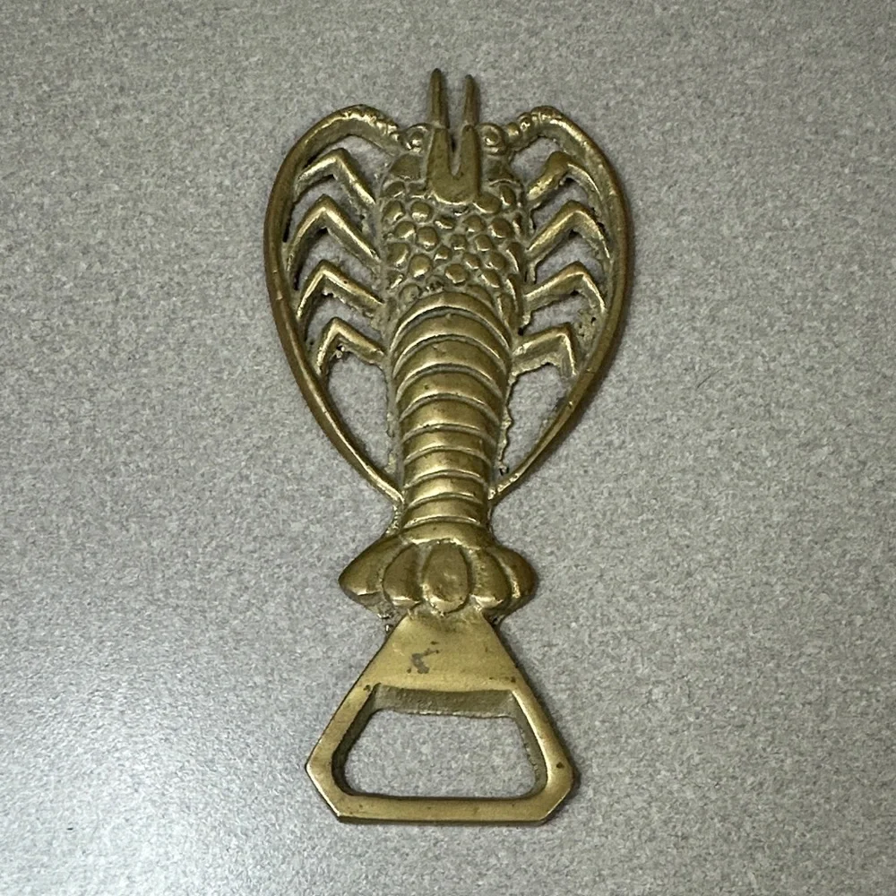 Brass Crawdad Bottle Opener 5 1/4”x2 1/2”